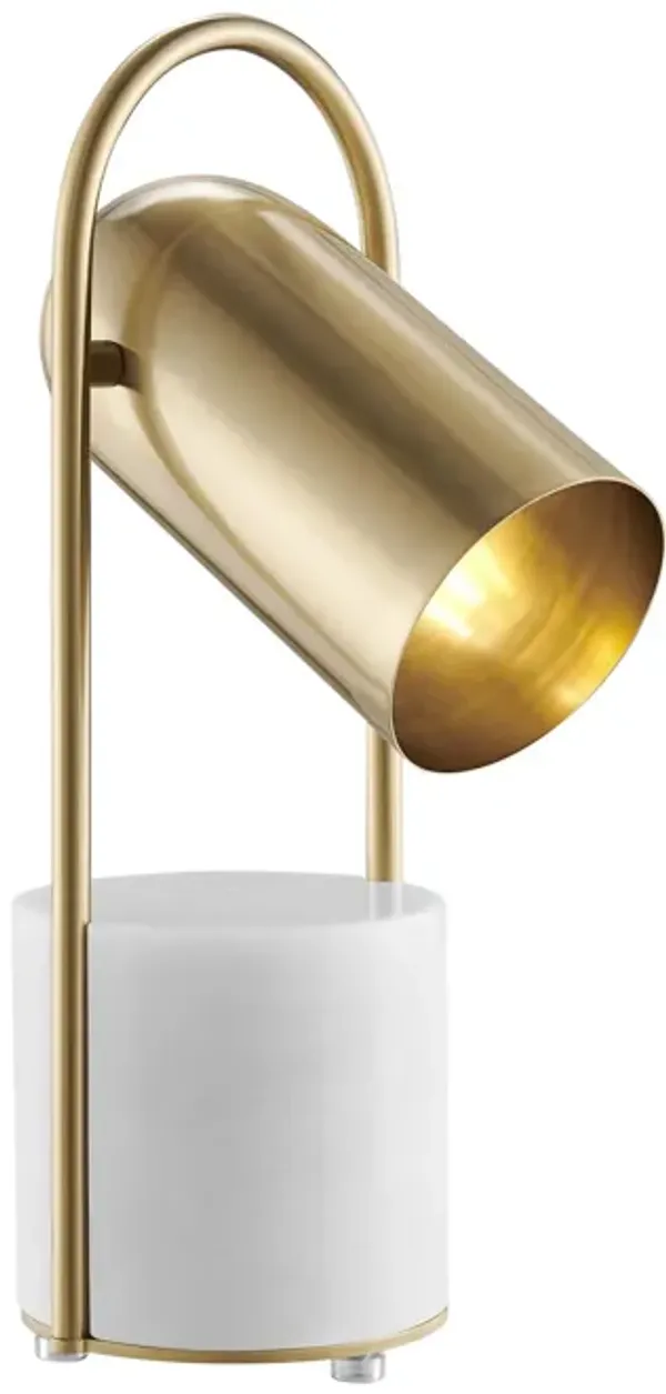 Chrysalism Table Lamp Gold and Marble Metal and Marble LED Light