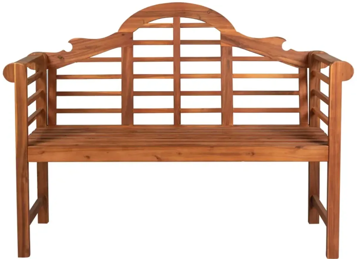 Lutyens Arched Acacia Wood Outdoor Garden Patio Bench