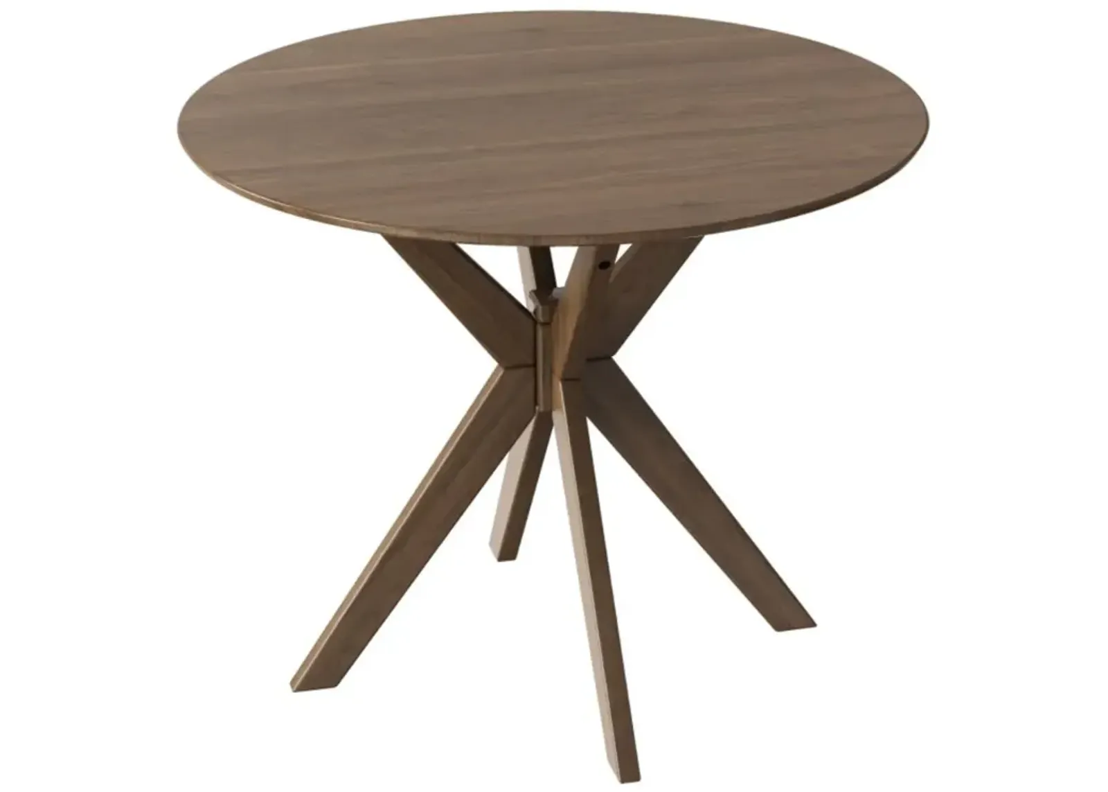 Hivvago 36 Inch Round Wood Dining Table with Intersecting Pedestal Base