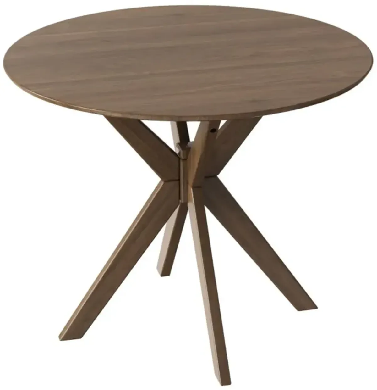 Hivvago 36 Inch Round Wood Dining Table with Intersecting Pedestal Base