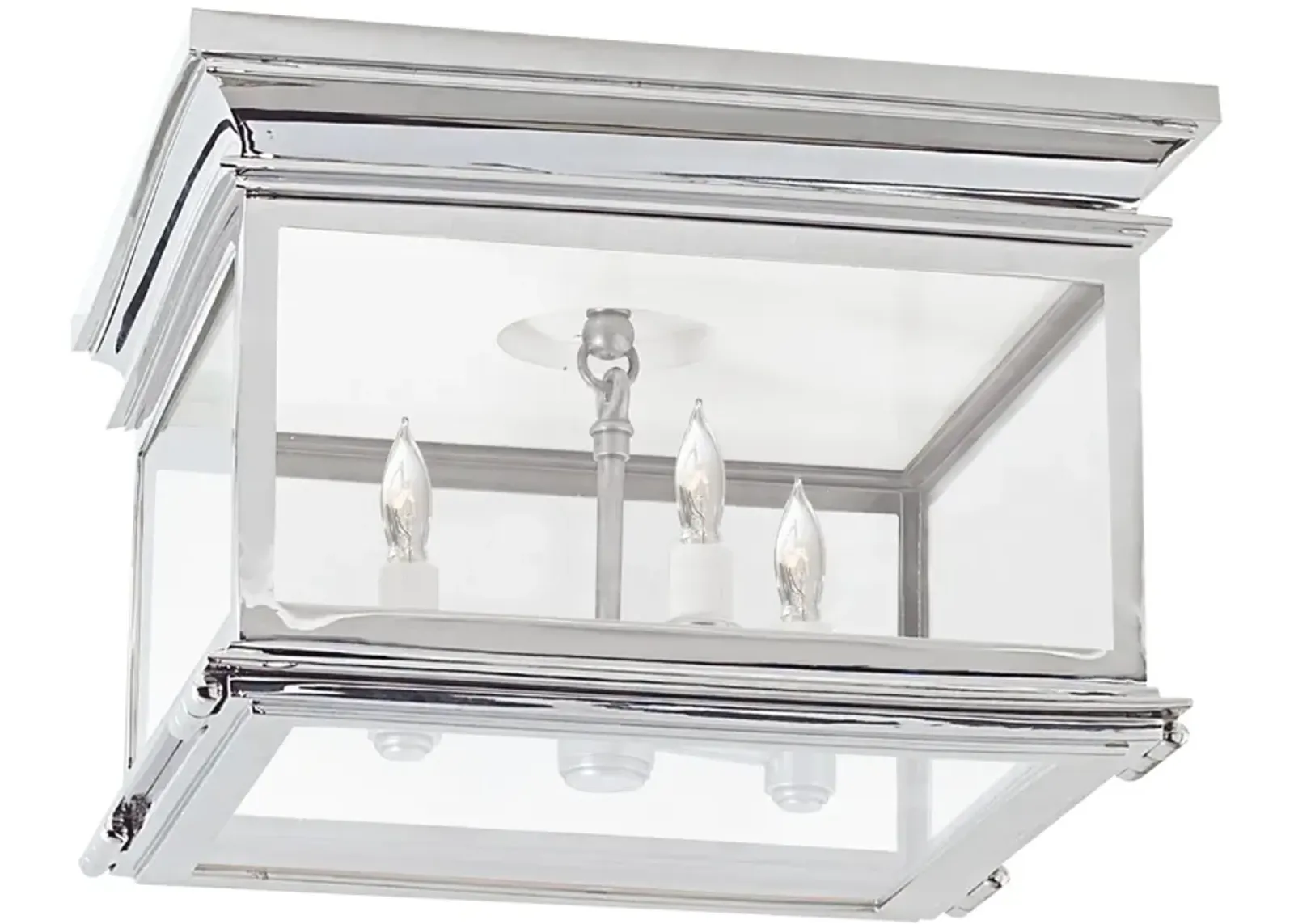 Club Large Square Flush Mount in Polished Nickel