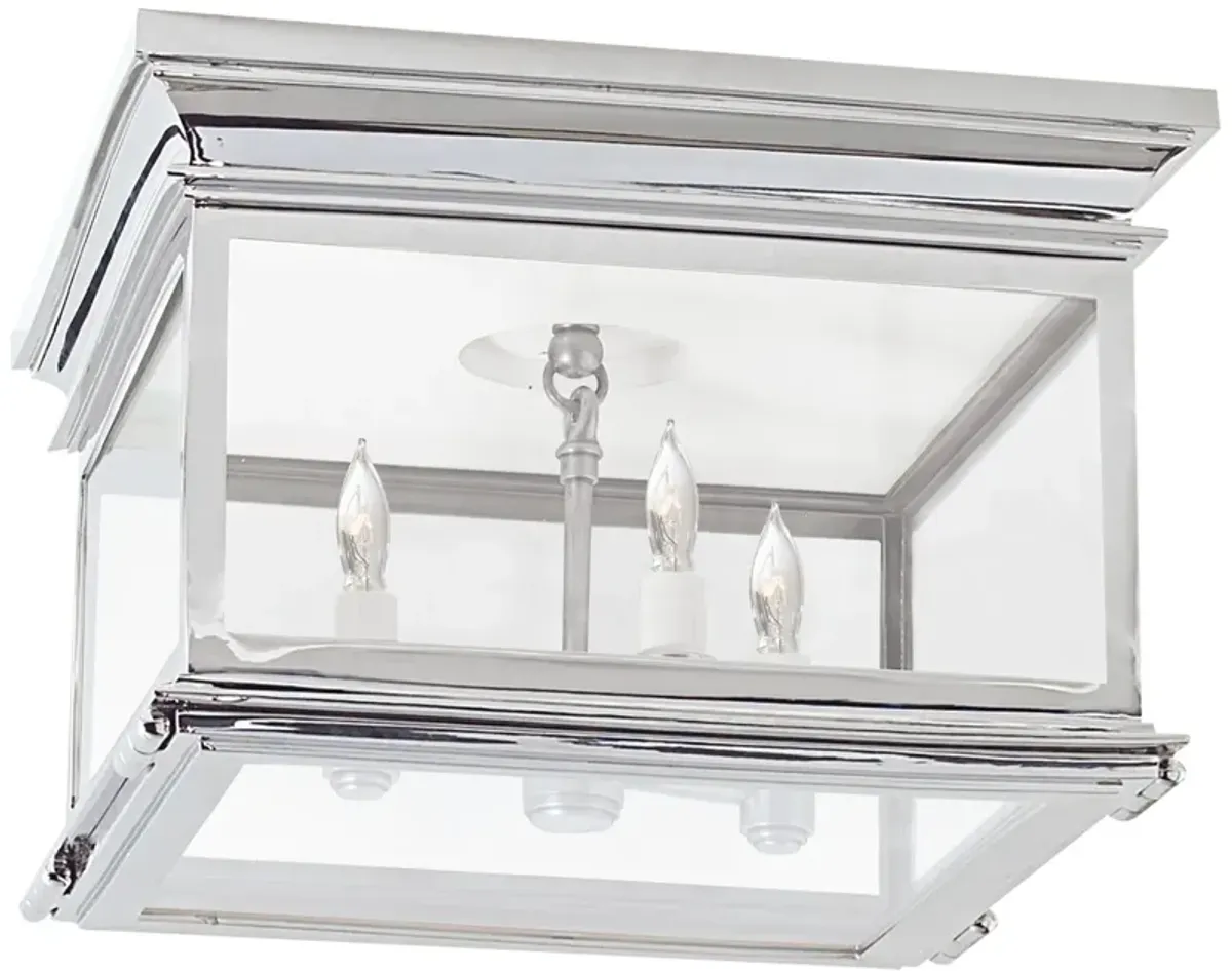 Club Large Square Flush Mount in Polished Nickel