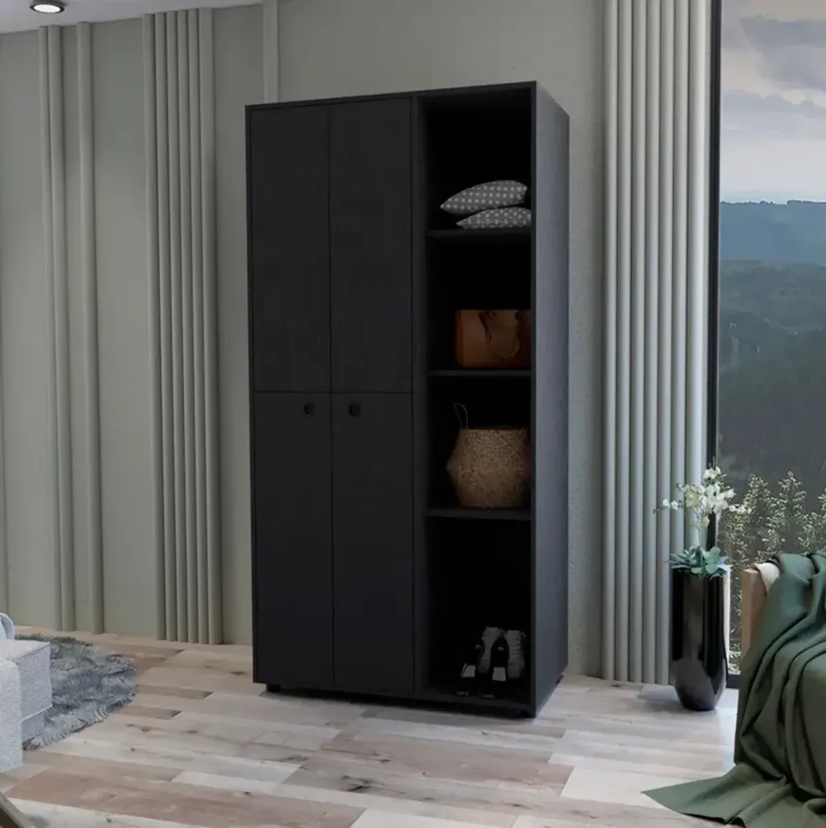 Armoire Boise, Bedroom, Black