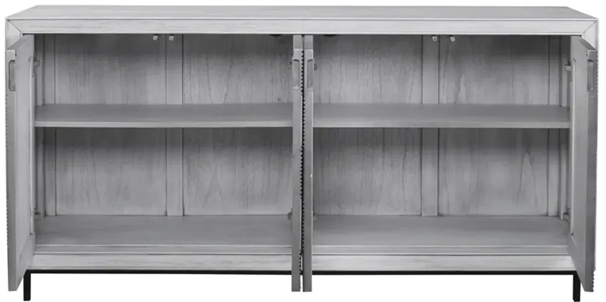 Checkerboard 4 Door Gray Cabinet