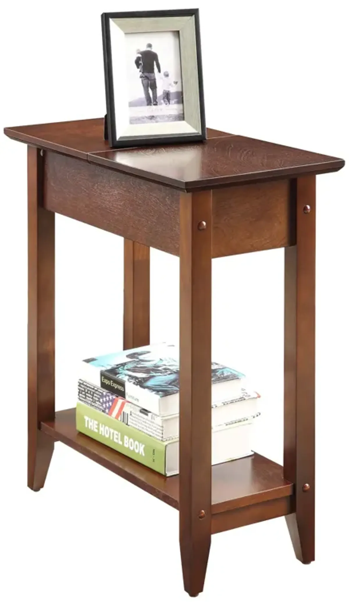 American Heritage Flip Top End Table with Shelf