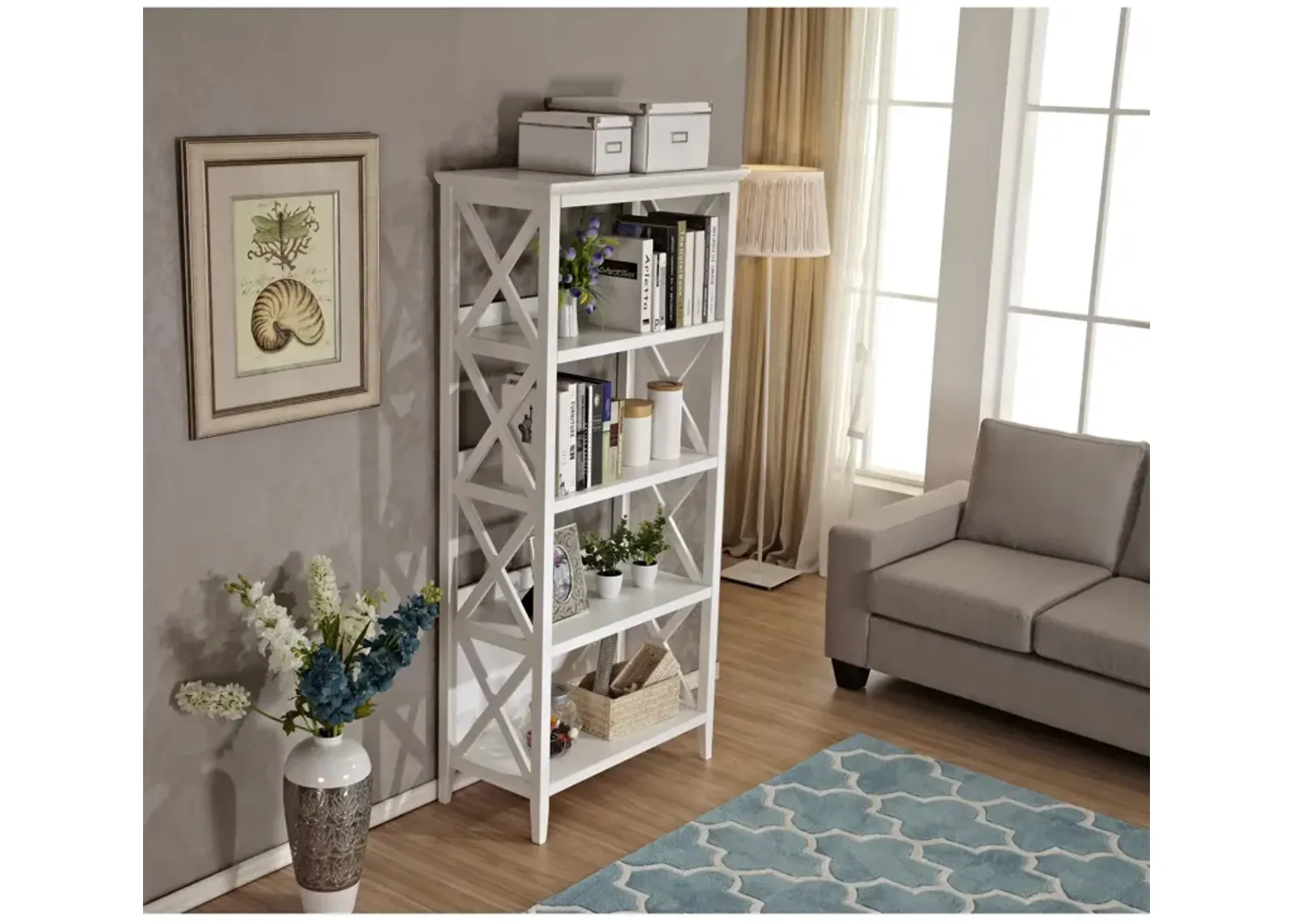 4 Tier Bookcases, 67" Bookshelf With Sturdy Solid Frame, Shelves For Home And Office Organizer