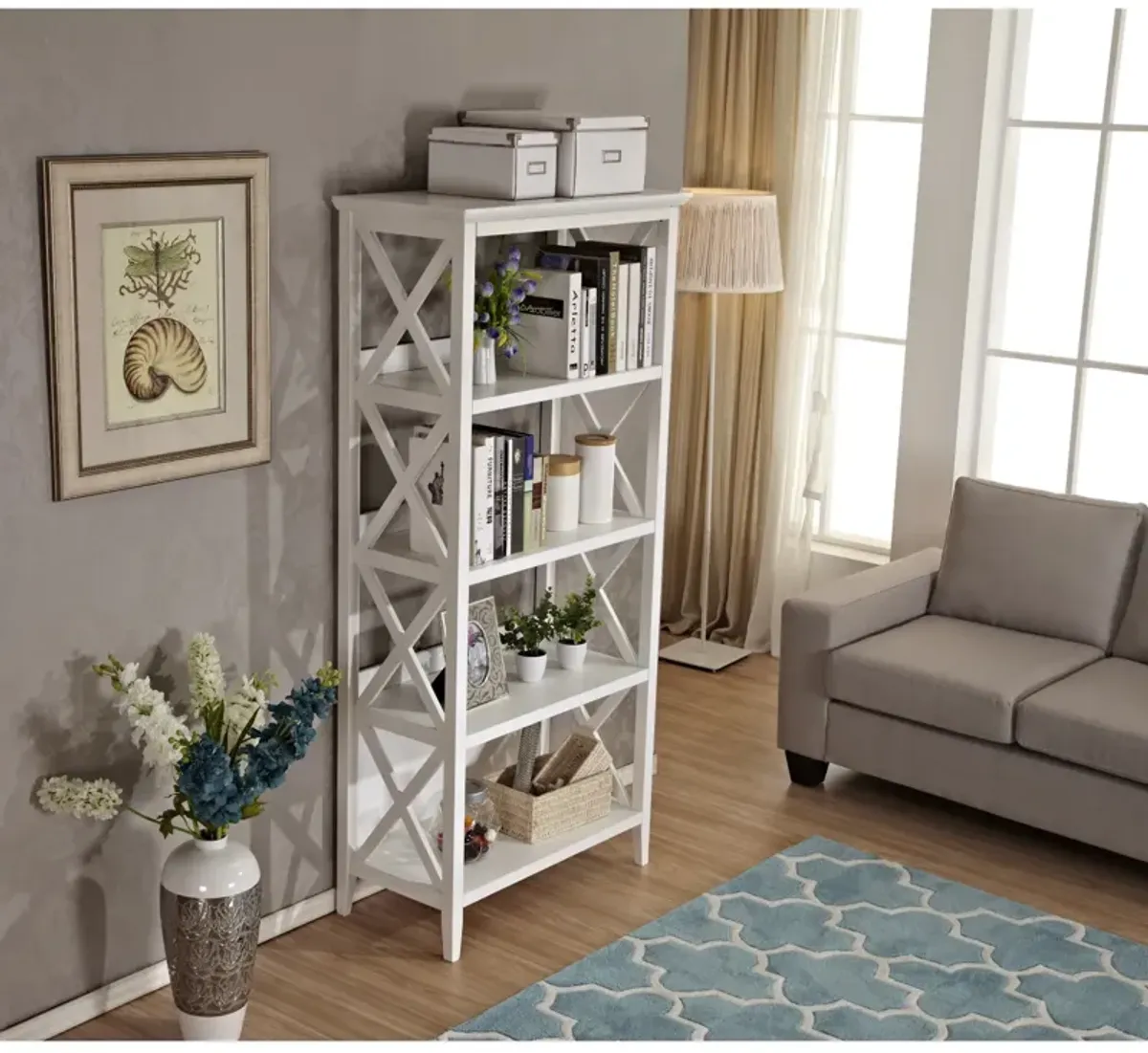 4 Tier Bookcases, 67" Bookshelf With Sturdy Solid Frame, Shelves For Home And Office Organizer