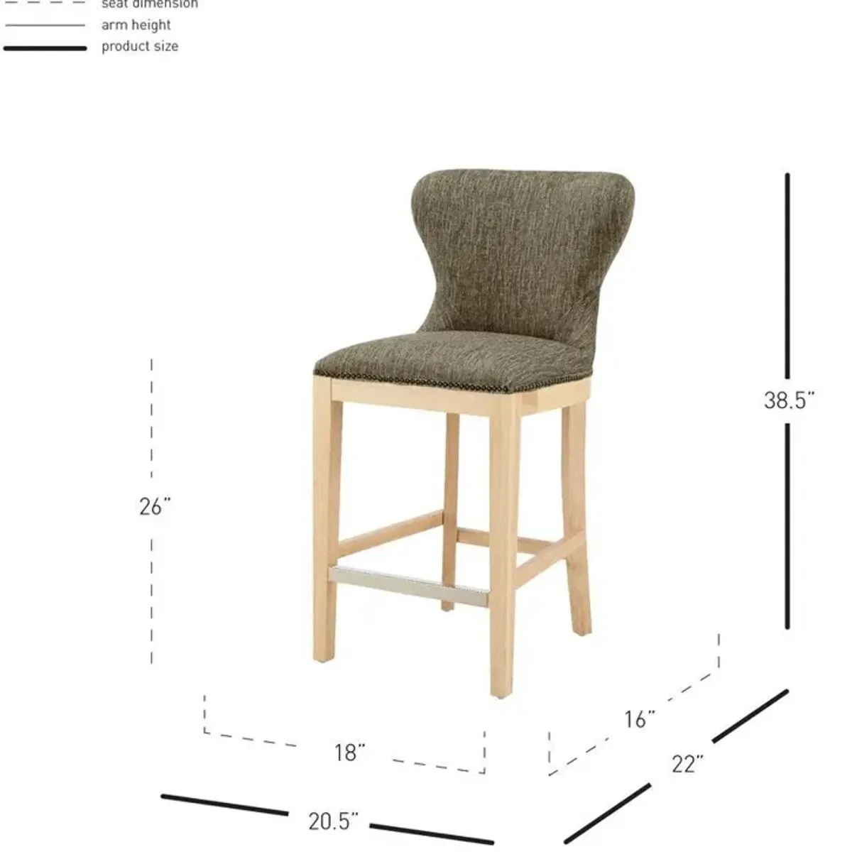 Dorsey Fabric Counter Stool