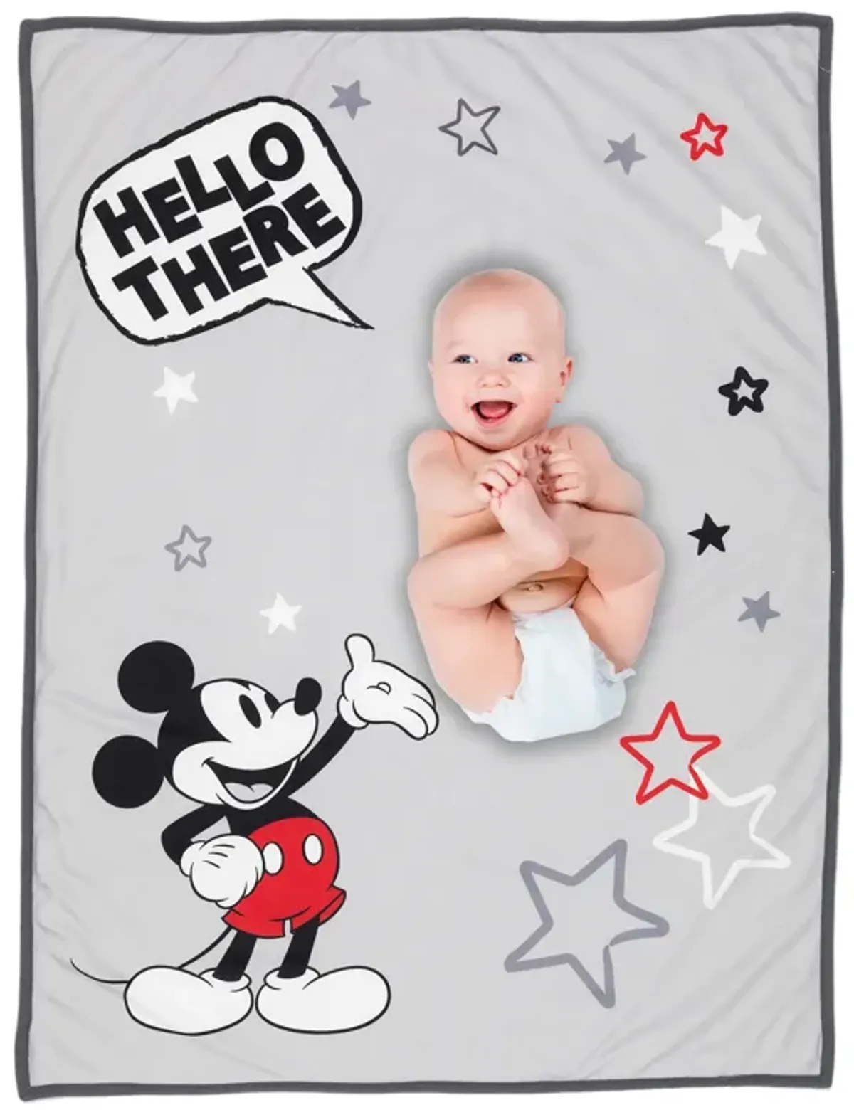 Lambs & Ivy Disney Baby MICKEY MOUSE Picture Perfect Baby Blanket - Gray