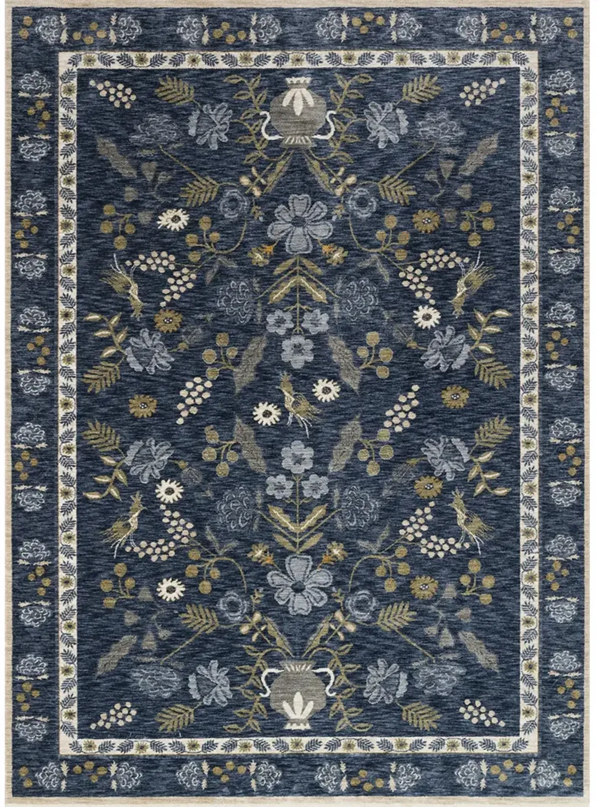 Kismet KIS03 Navy 3'7" x 5'2" Rug by Rifle Paper Co.