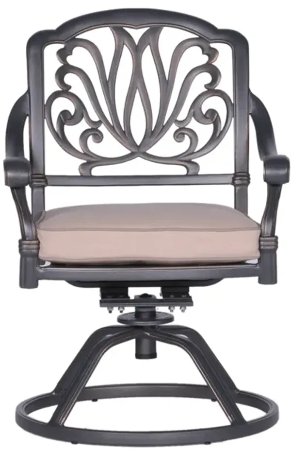 Streamdale Aluminum Swivel Rocker Dining Chairs with Cushions (Set of 2)