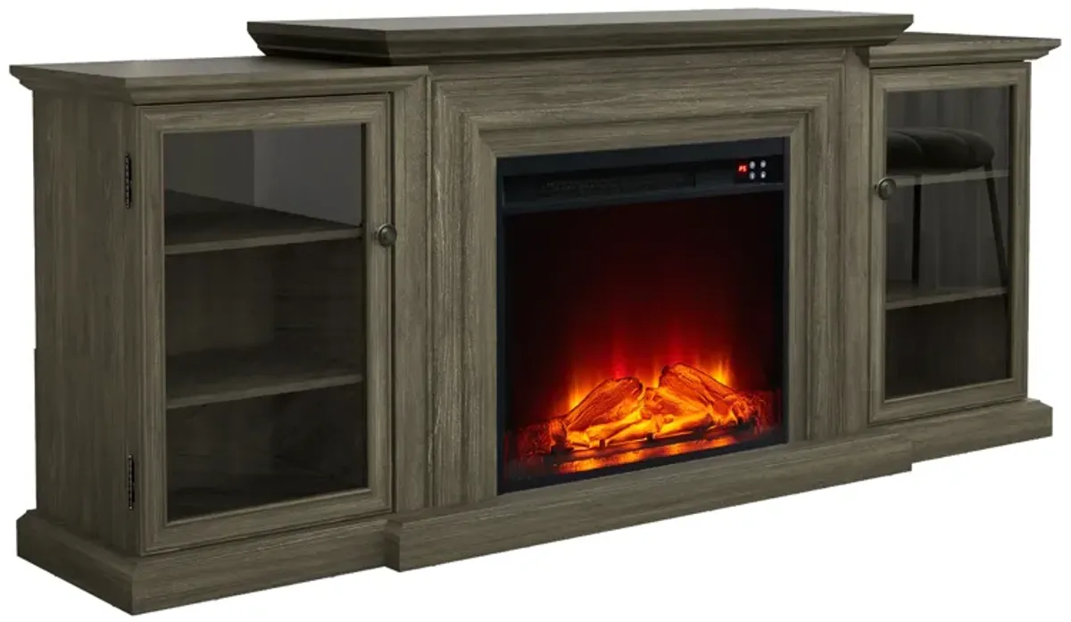 Farmhouse TV Stand with Fireplace - 70" Width -Fits up to 70" TV