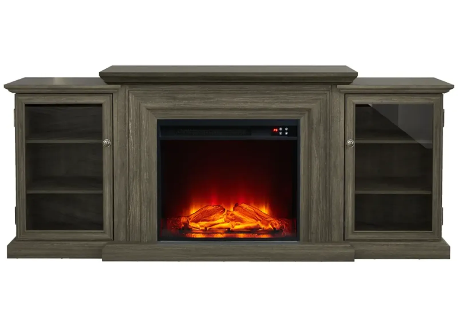 Farmhouse TV Stand with Fireplace - 70" Width -Fits up to 70" TV