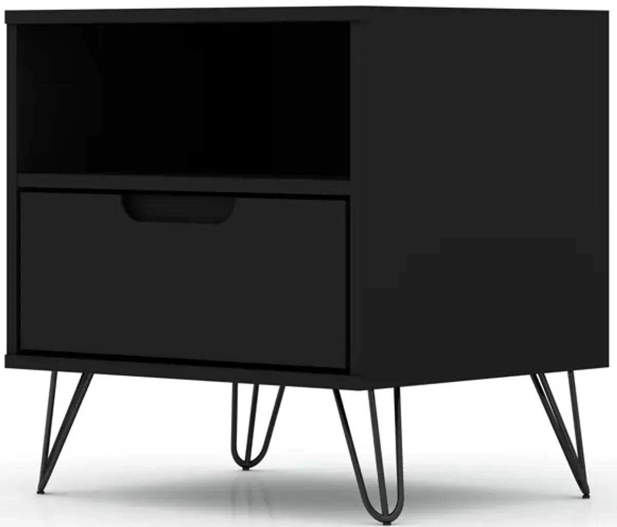 Rockefeller Black 1-Drawer Nightstand