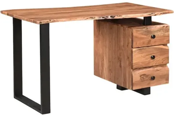 Taran Designs Oren 3-drawer Live Edge Solid Wood Writing Desk