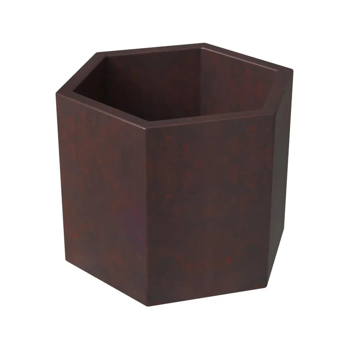 LeisureMod Thicket Series Poly Stone Planter in Brown 14 High