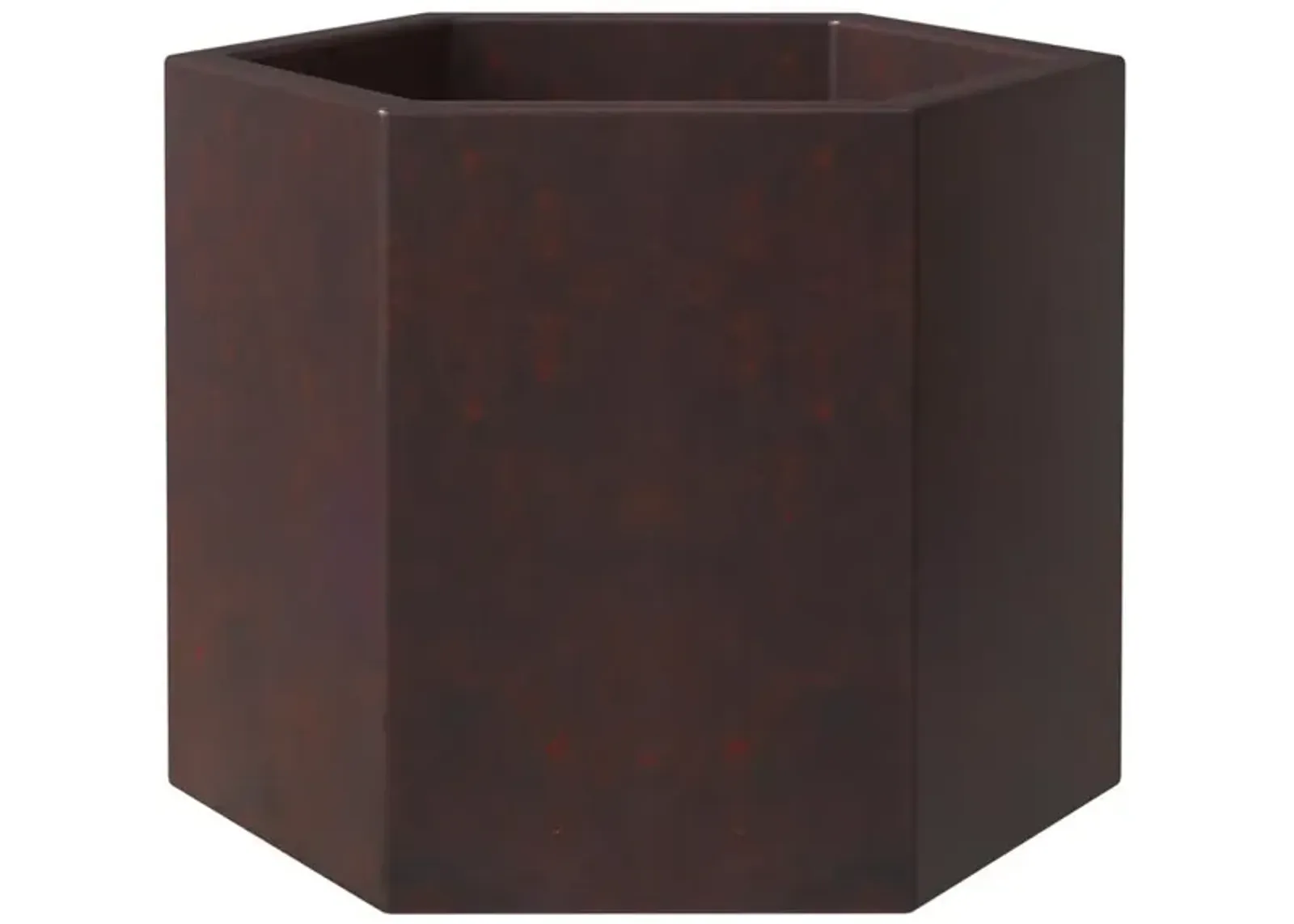 LeisureMod Thicket Series Poly Stone Planter in Brown 14 High