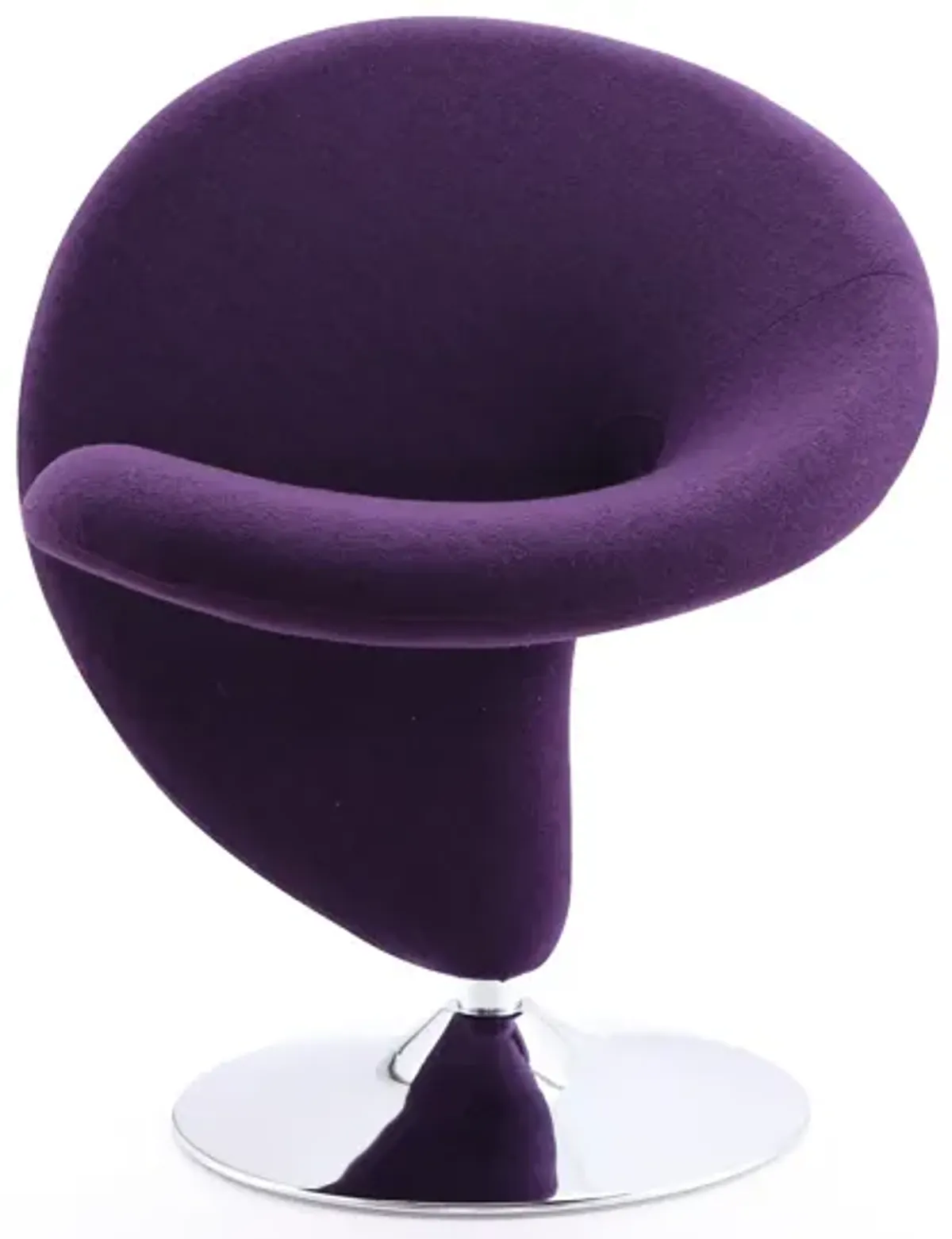 Curl Purple Swivel Accent Chair