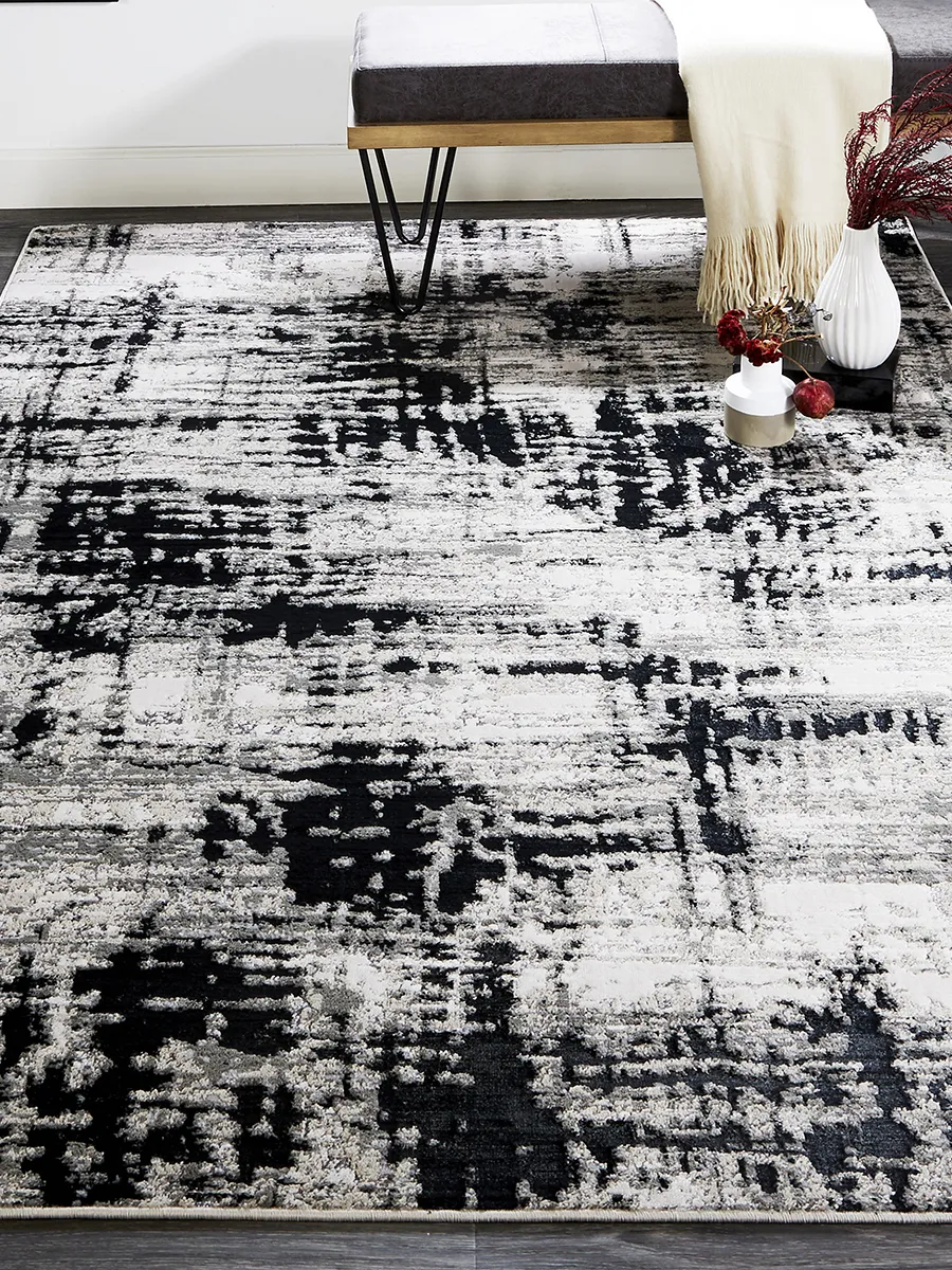 Micah 3339F 13' x 20' Black/White/Gray Rug