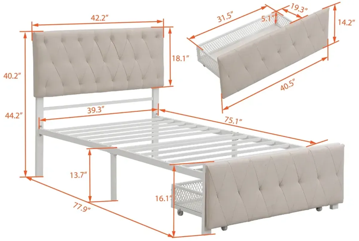 Merax Storage Bed Metal Platform Bed