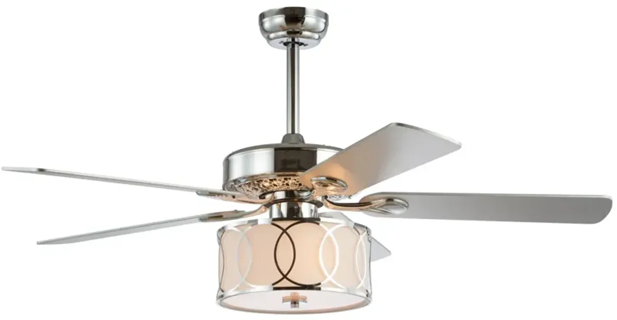 Circe Transitional Glam Drum Shade LED Ceiling Fan with Remote