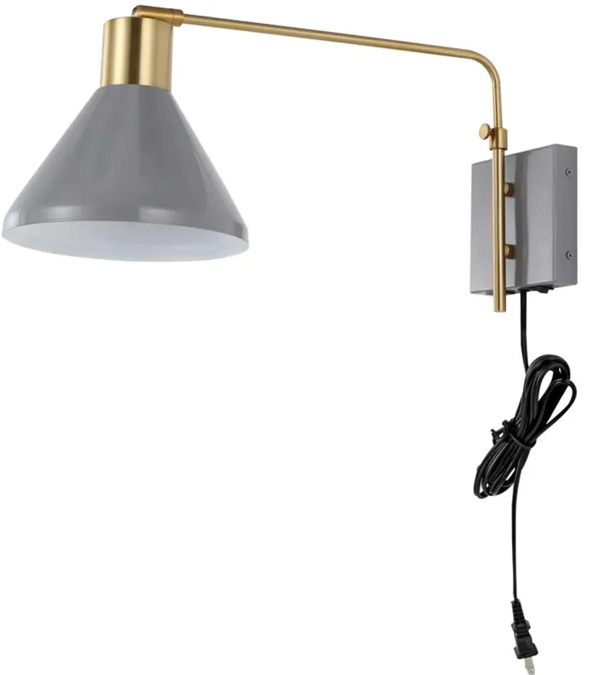 Max Swing Arm Modern Midcentury Iron USB Charging Port LED Sconce