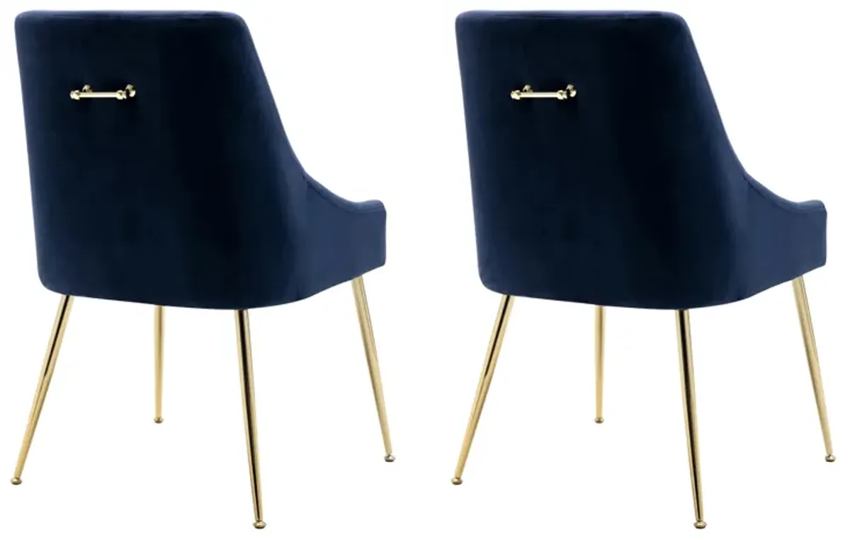 WestinTrends Upholstered Velvet Accent Chair With Metal Leg (Set of 2)