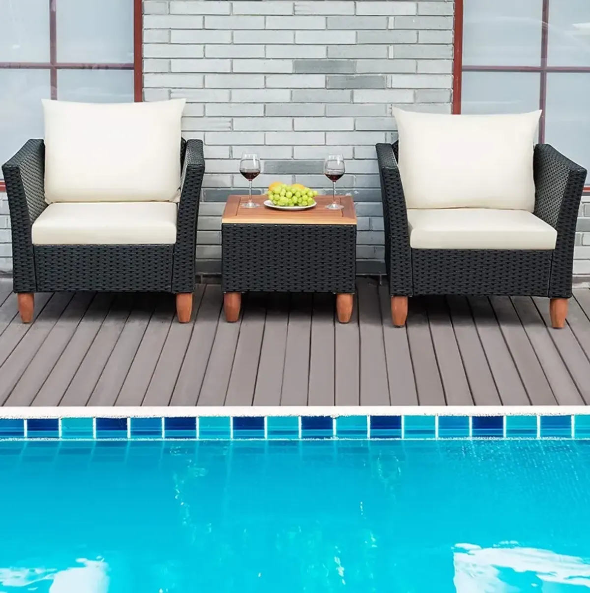 3-Piece Outdoor Patio Rattan Furniture Set for Stylish Outdoor Living