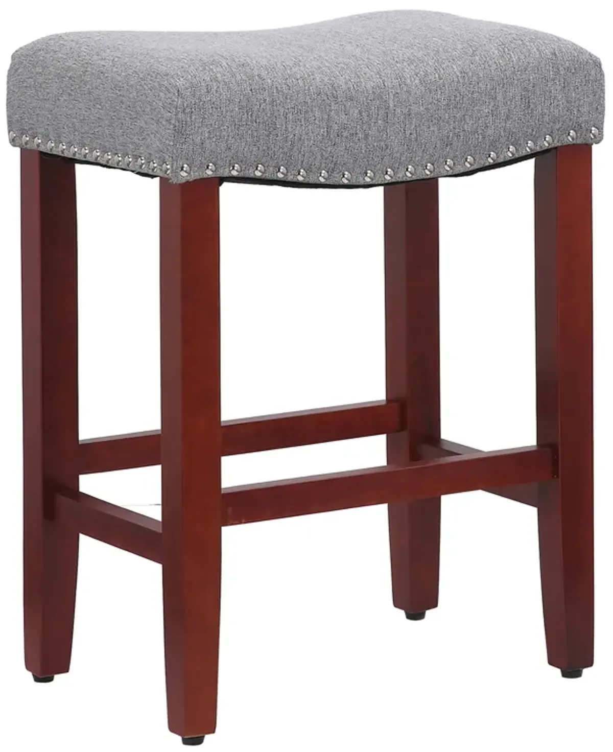 WestinTrends 24" Upholstered Saddle Seat Counter Stool (Set of 2)