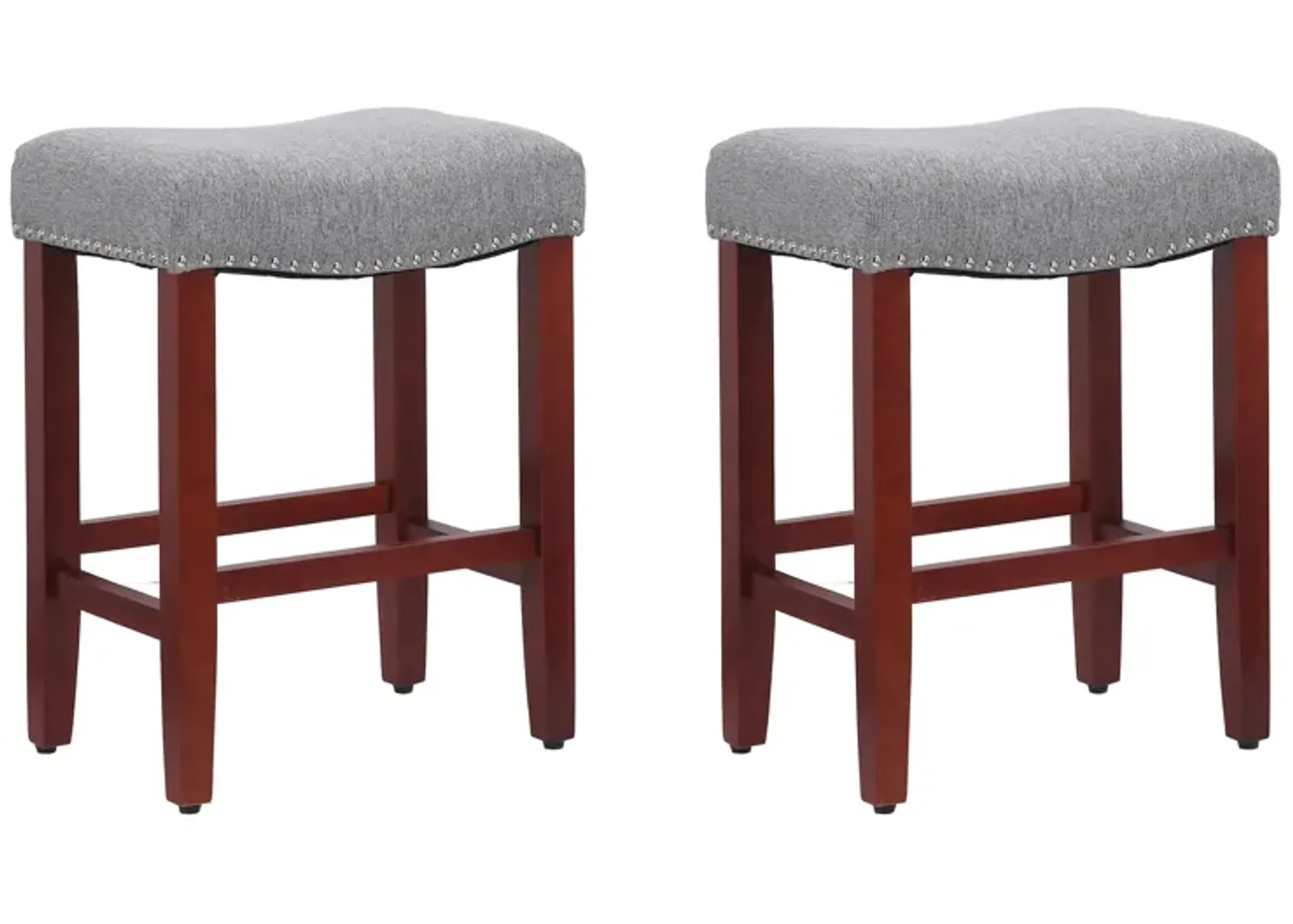 WestinTrends 24" Upholstered Saddle Seat Counter Stool (Set of 2)