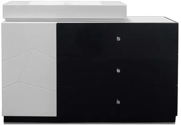 Best Master Furniture Berlin 6-Drawer Modern Wood Dresser in Black/White