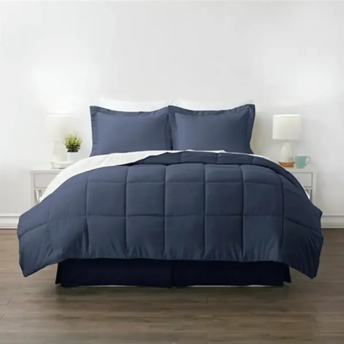 6-Piece Bed-in-a-Bag Comforter Set – Microfiber Reversible with Baffle-Box Stitch for Cozy Sleep