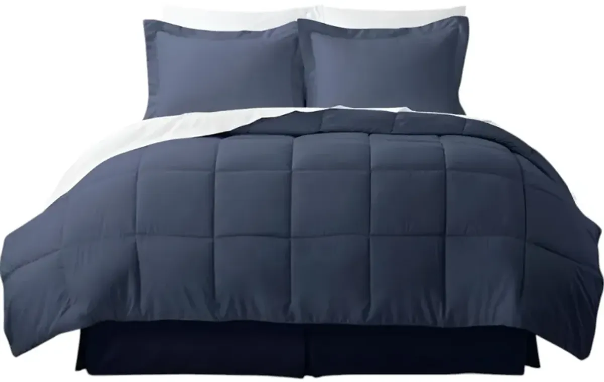6-Piece Bed-in-a-Bag Comforter Set – Microfiber Reversible with Baffle-Box Stitch for Cozy Sleep