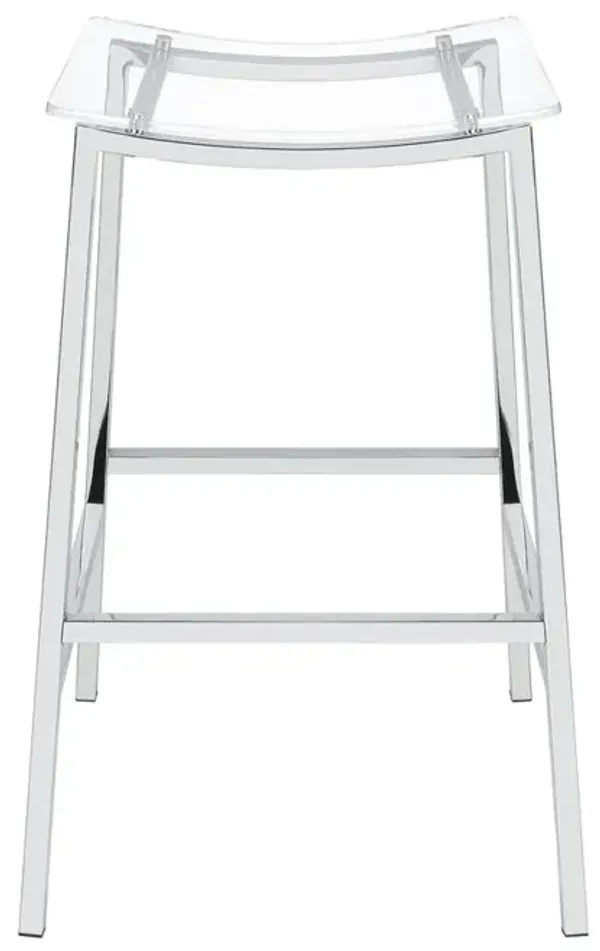 Zena Backless Bar Stool w/Acrylic Seat Set of Two
