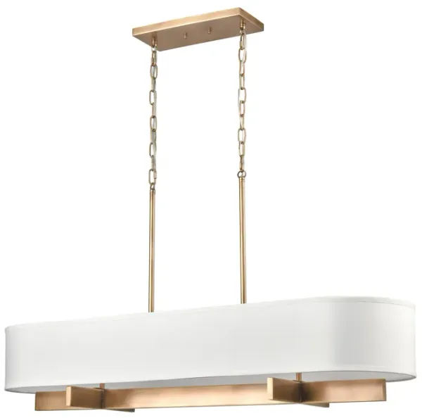 Murtha 42'' Wide 4-Light Linear Brass Chandelier