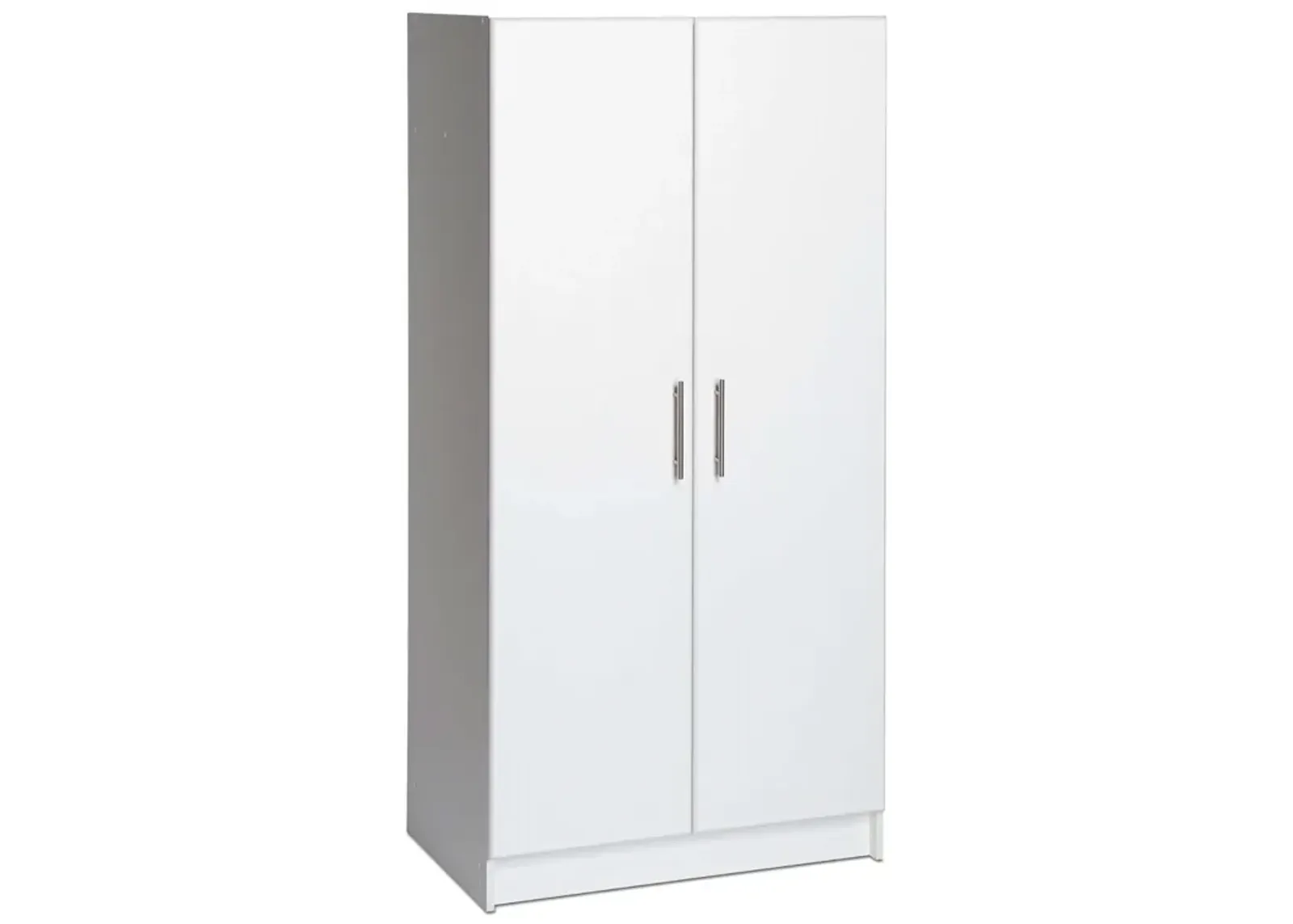 Hivvago White 2 Door Wardrobe Cabinet with Hanging Rail and Storage Shelf