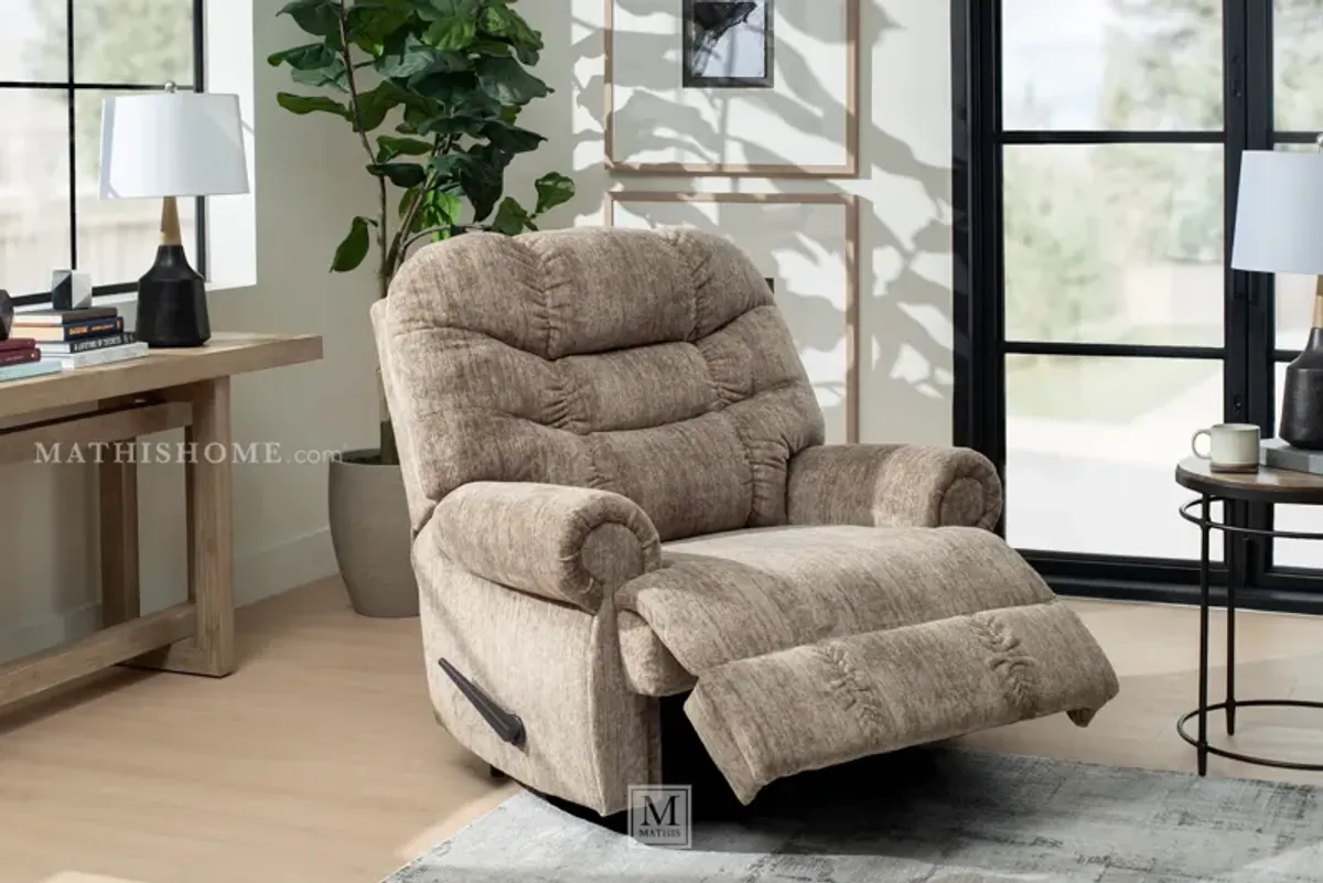 Movie Man Oversized Manual Recliner, Taupe