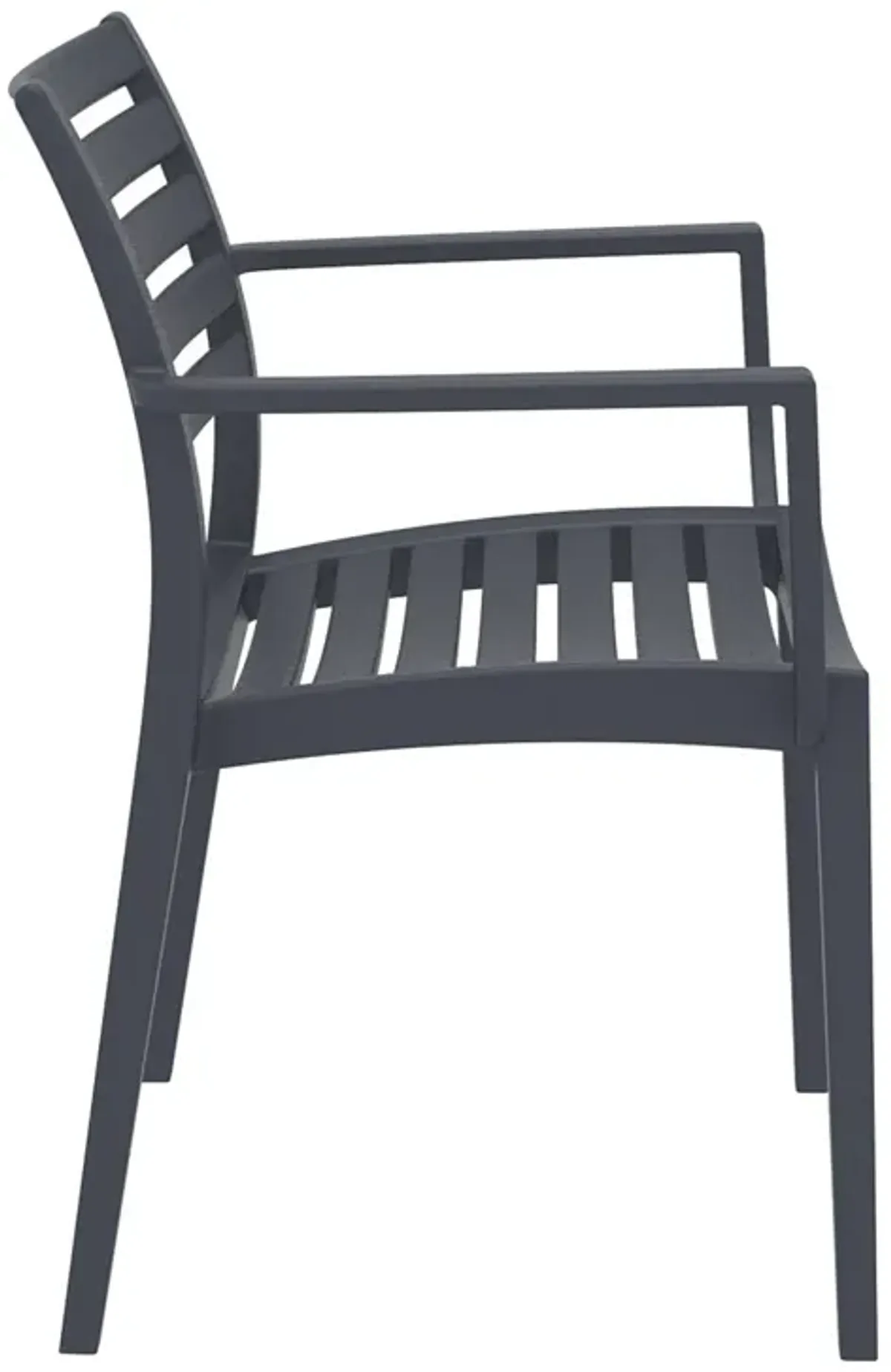 33" Gray Stackable Outdoor Patio Dining Arm Chair