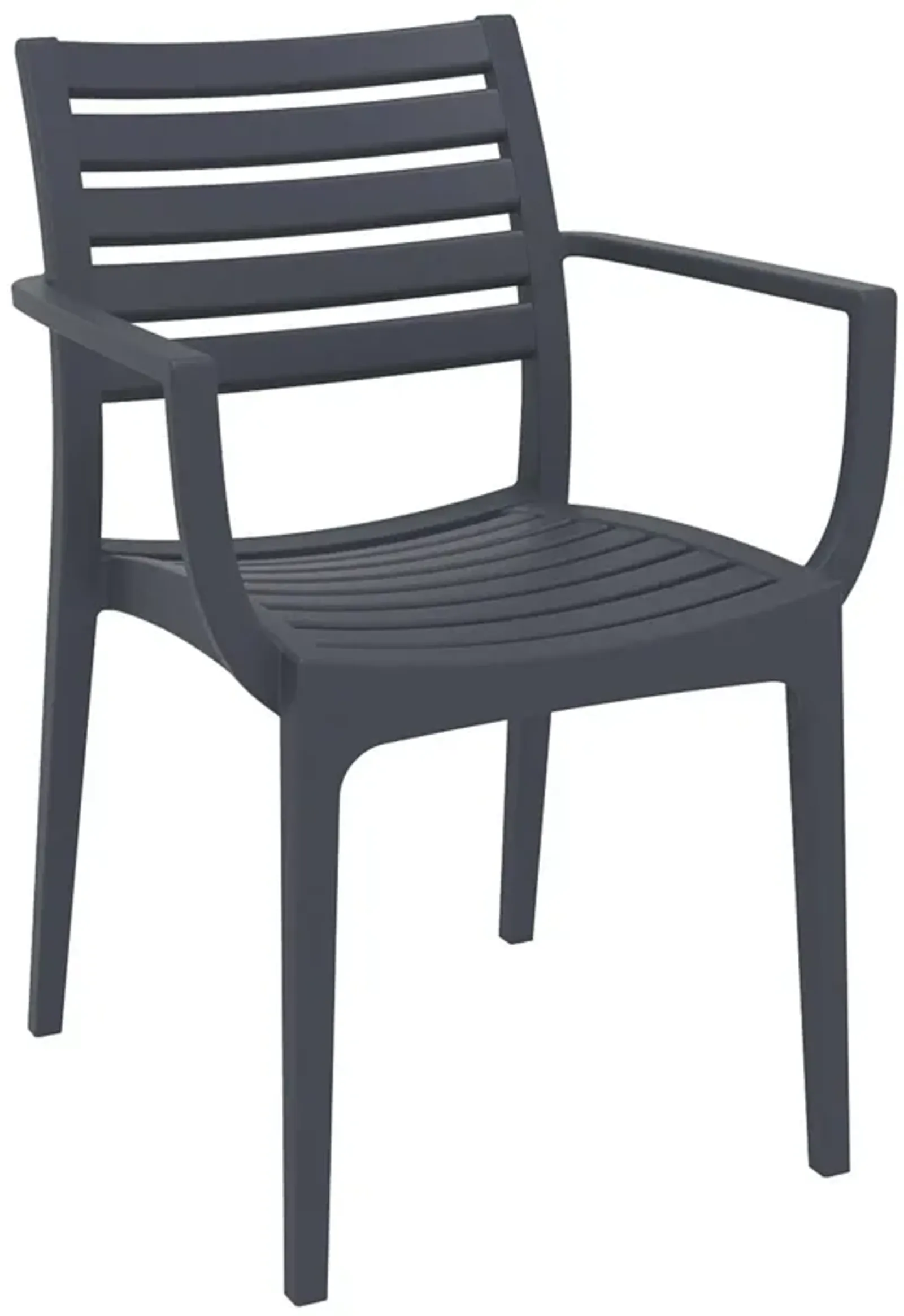 33" Gray Stackable Outdoor Patio Dining Arm Chair