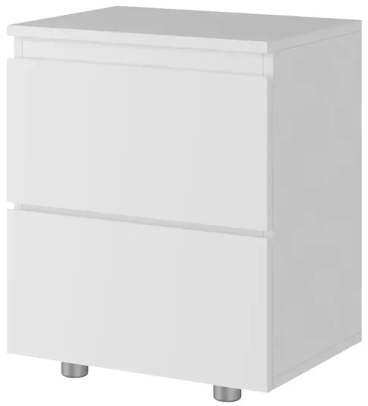 2-Drawer White Nightstands Side Table Bedside Table 18.9 in. H x 15.7 in. W x 11.6 in. D