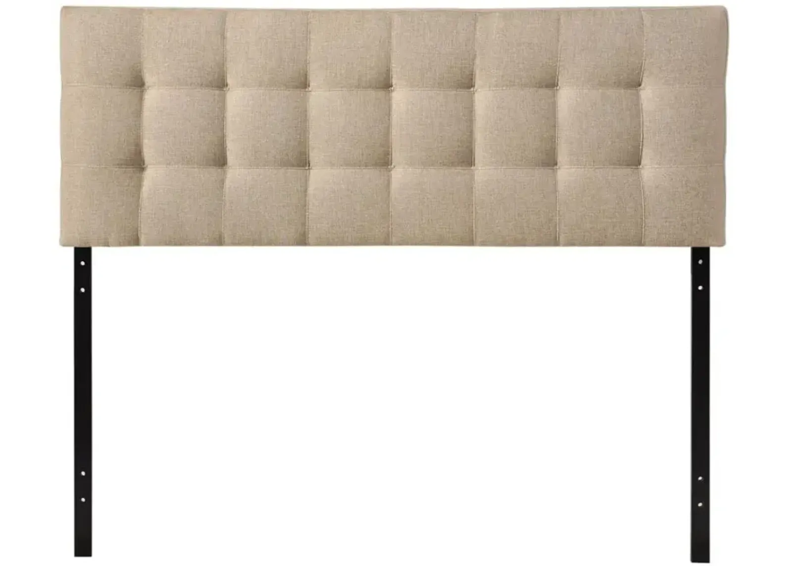 King size Beige Fabric Upholstered Headboard with Modern Tufting