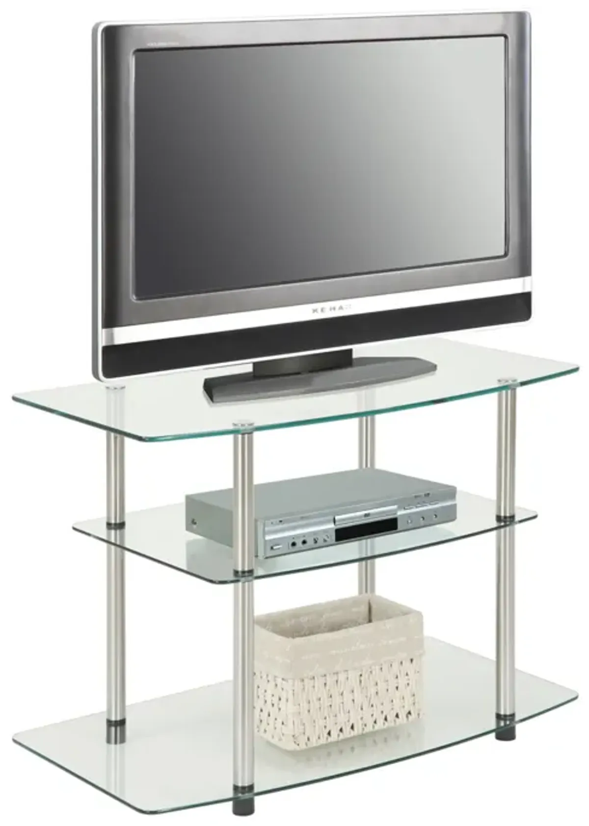 Convenience Concepts Designs2Go Classic Glass 3 Tier TV Stand