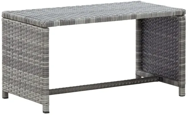 vidaXL Coffee Table Anthracite 27.6"x15.7"x15" Poly Rattan
