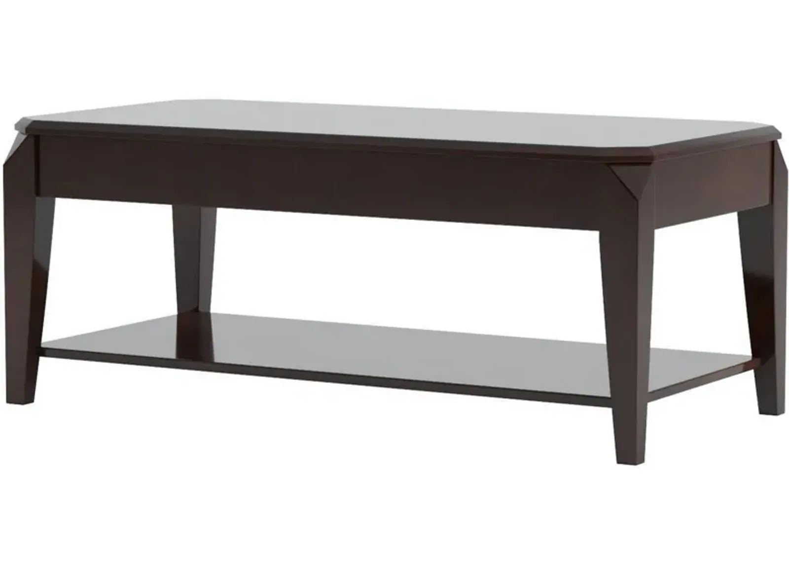 Innovative Coffee Table with Lift Top, Walnut Brown-Benzara