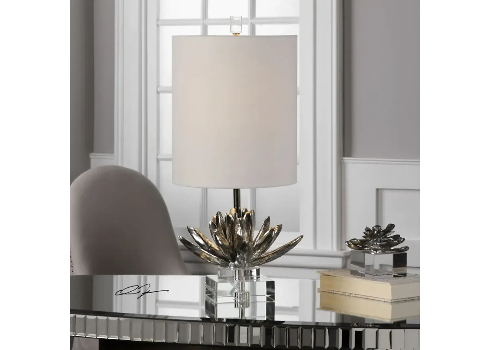 Uttermost Silver Lotus Accent Lamp