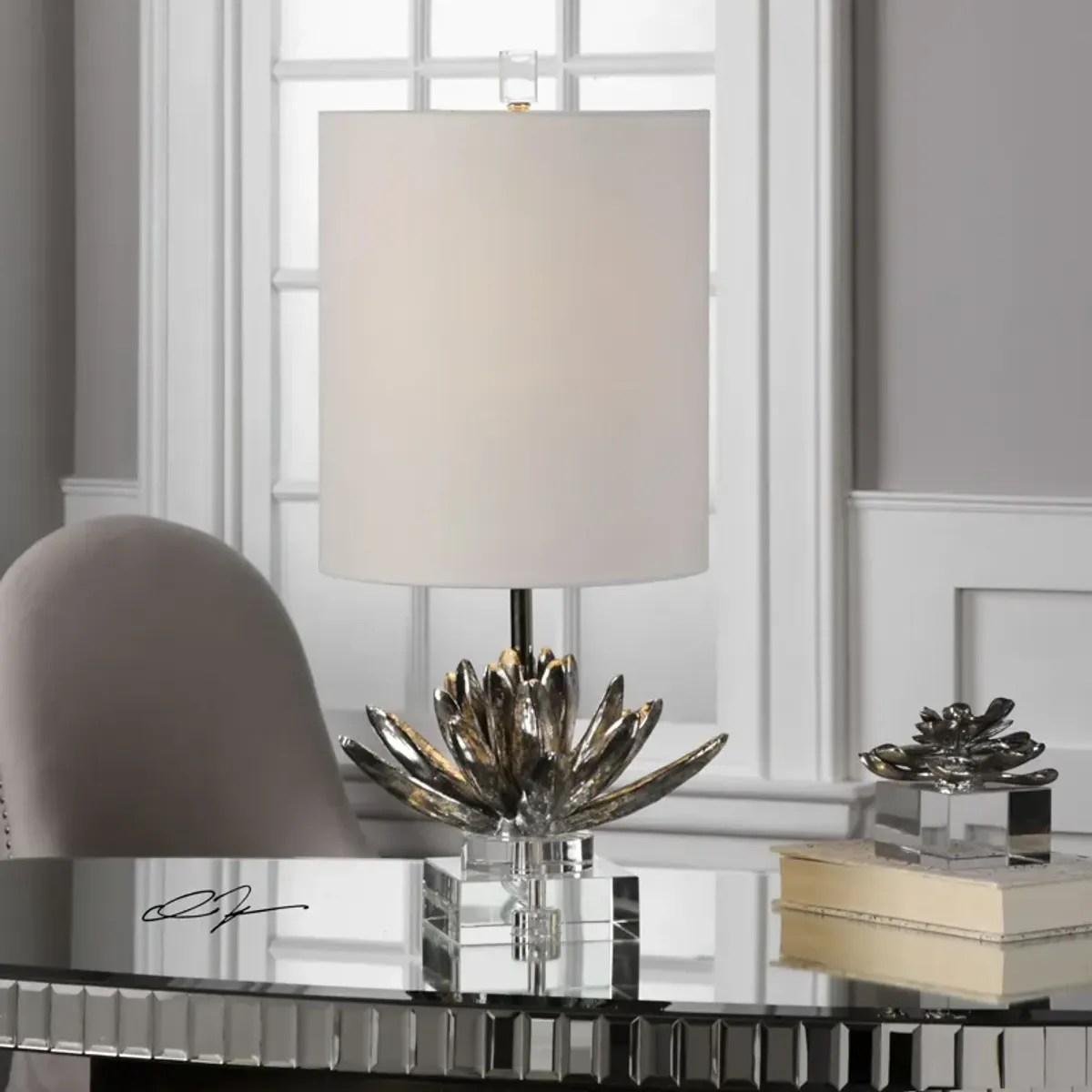 Uttermost Silver Lotus Accent Lamp