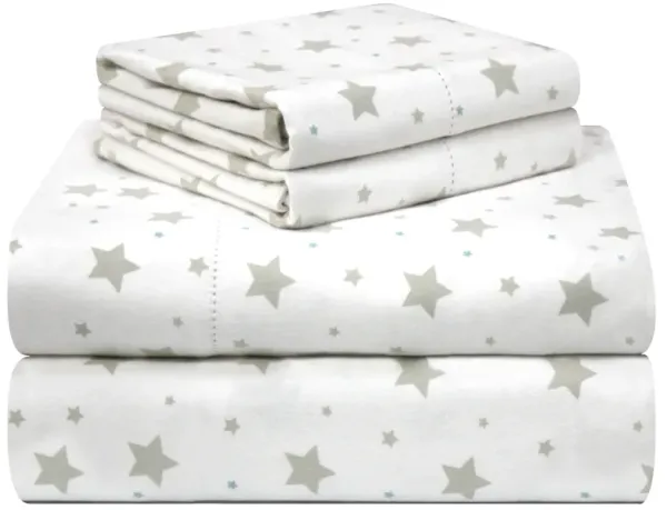 Pointehaven 180 GSM Velvet Feel Luxury Cotton Bunnies Printed Flannel Deep Pocket 4 pc Sheet Set, Full