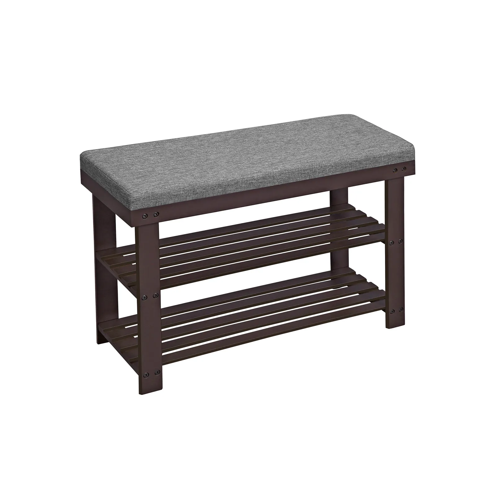 2-Tier Bamboo Shoe Bench with Stable Design for Entryway or Living Room