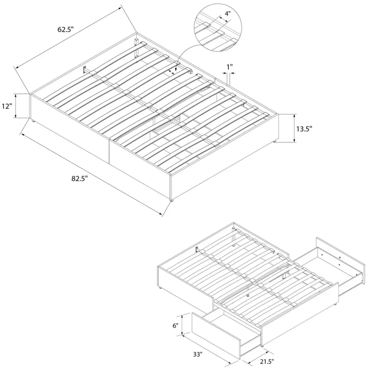 Micah Platform Bed with Storage