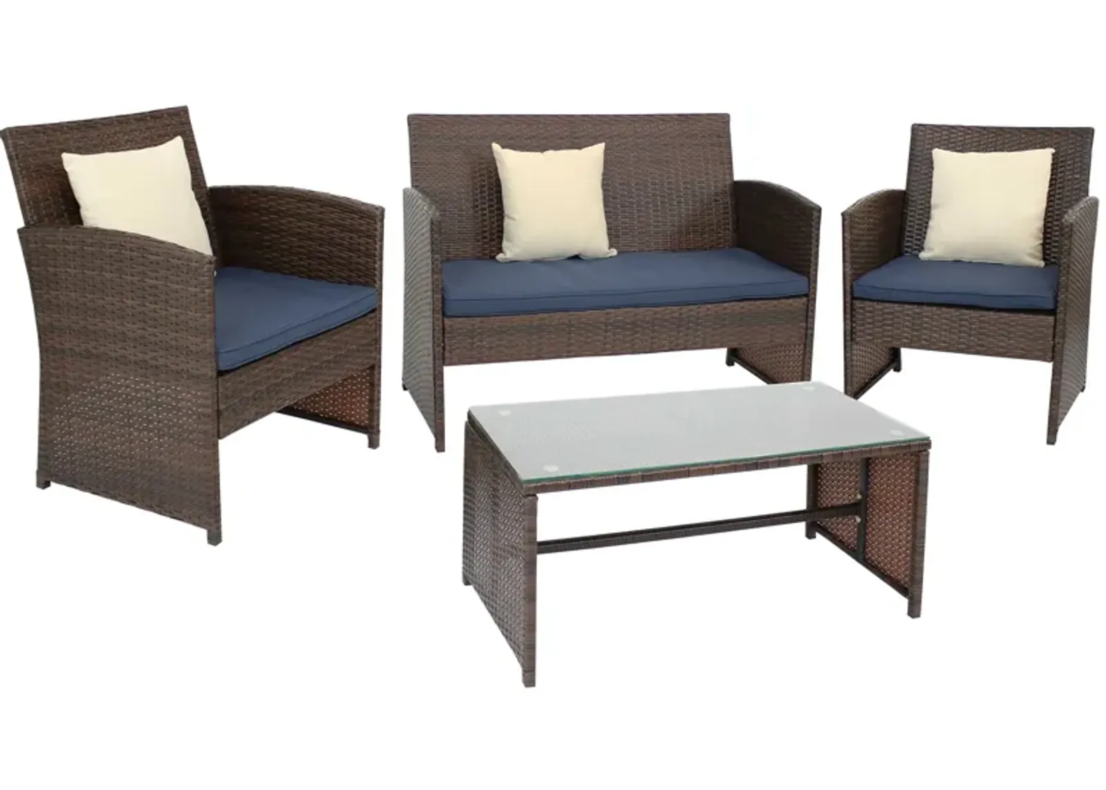 Sunnydaze Ardfield Rattan 4-Piece Patio Furniture Set